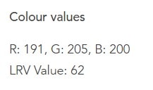 Luminance Contrast Example 1 Colour 1 LRV