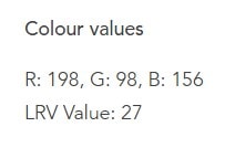 Luminance Contrast Example 2 Colour 1 LRV